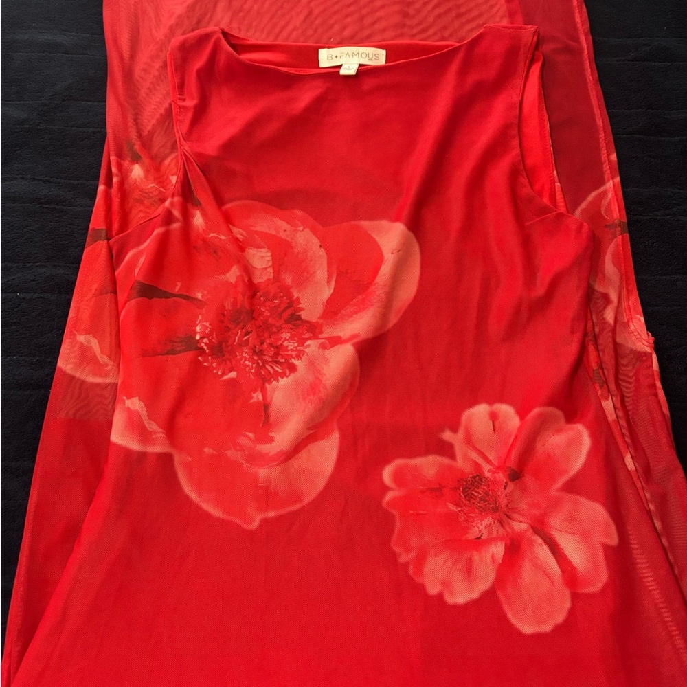 Red Floral Women's Top